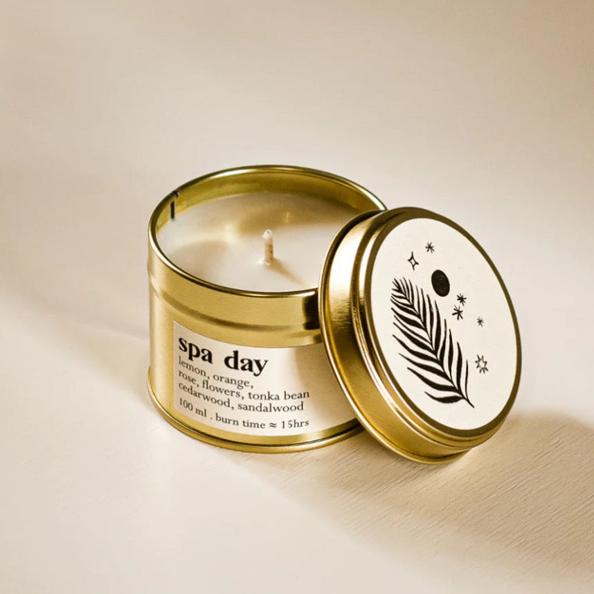 Spa day botanical ARTISAN scented candle - small with cotton wick