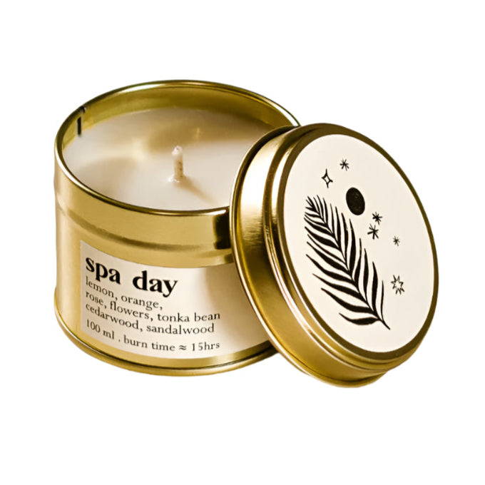Spa day botanical ARTISAN scented candle - 100ml- with cotton wick