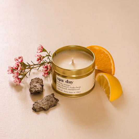 Spa day botanical ARTISAN scented candle - 100ml- with cotton wick