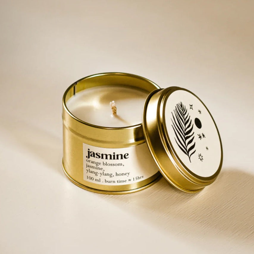Jasmin botanische ARTISAN Duftkerze - klein mit Baumwolldocht