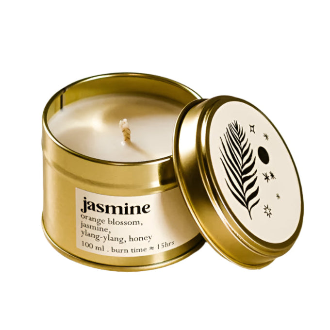 Jasmine Botanical ARTISAN scented candle - with cotton wick - 100ml