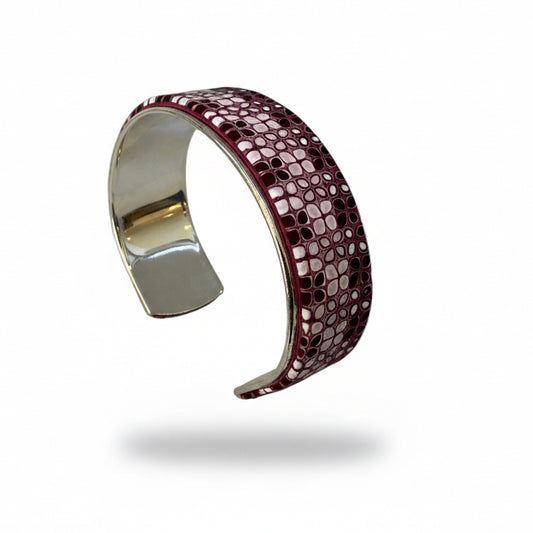 Hues|Crimson Mosaic Medium Cuff