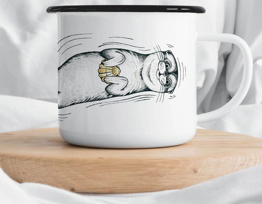 Taza de esmalte - Nutria de mejillón