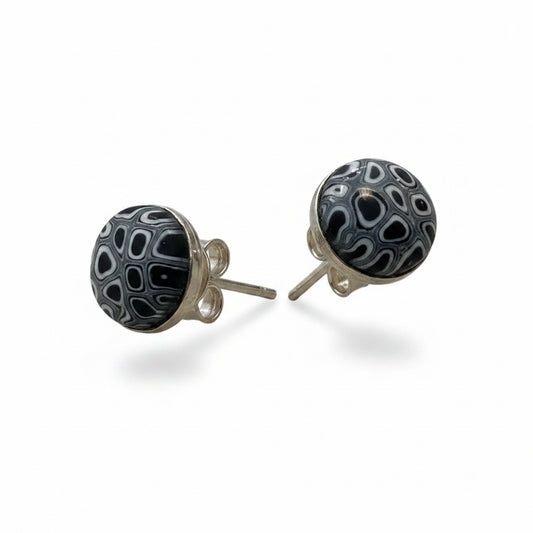 Monochrome | Stud Earrings 8mm |Mosaic