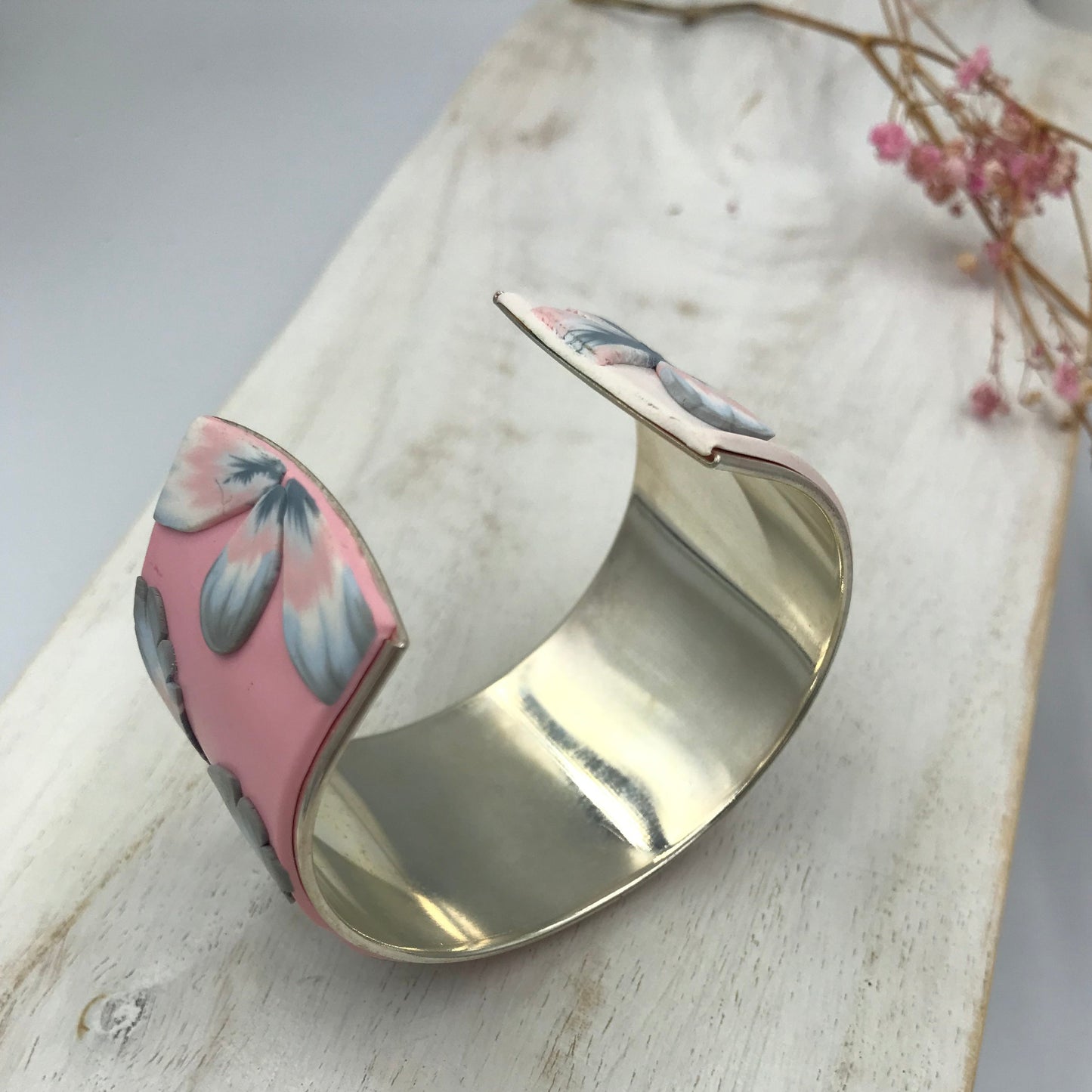 “ Pastel Hues” 37mm Bracelet cuff by Stephanie Fraselle - Artisan Jewellery Design