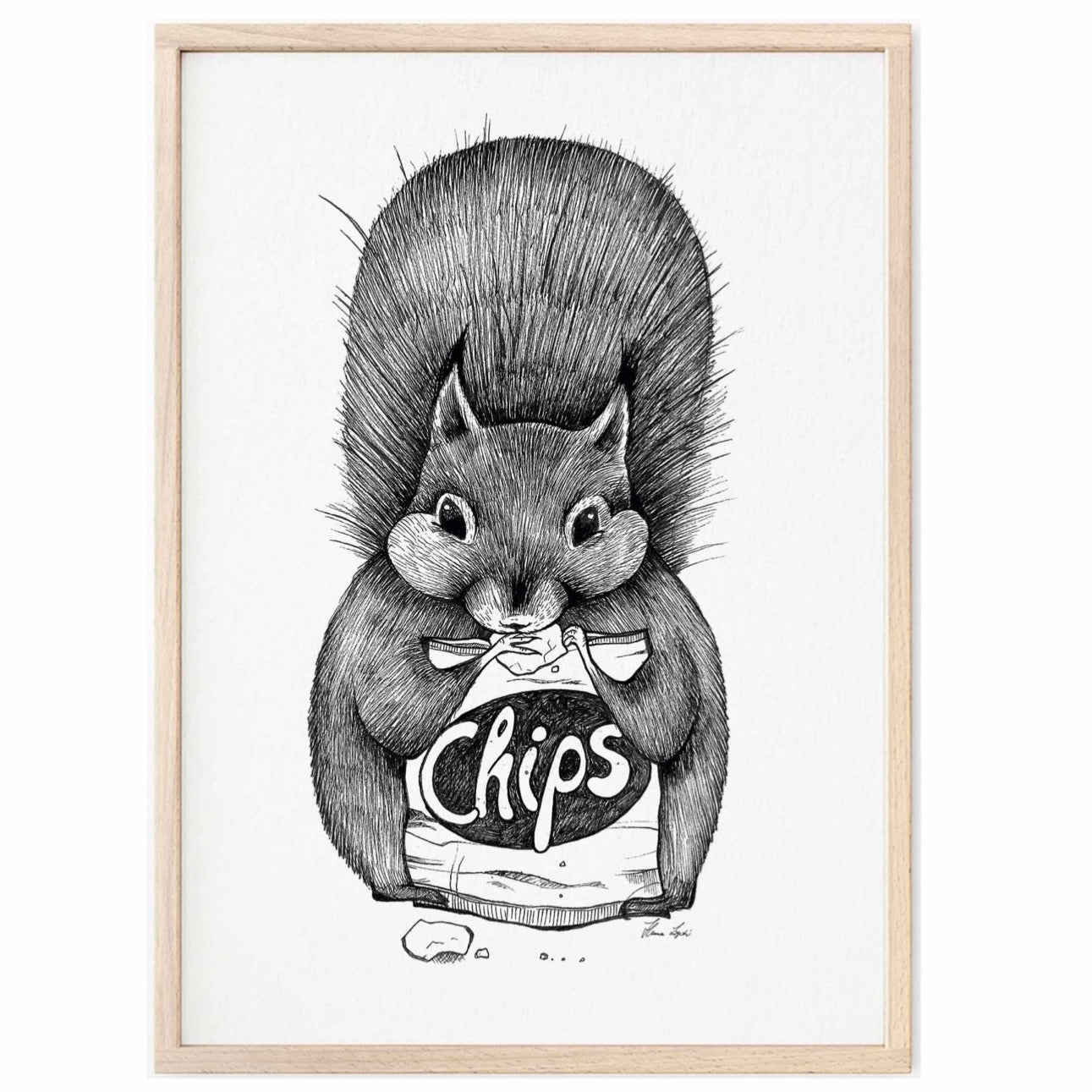 Premium Art Print - Squirrel chips