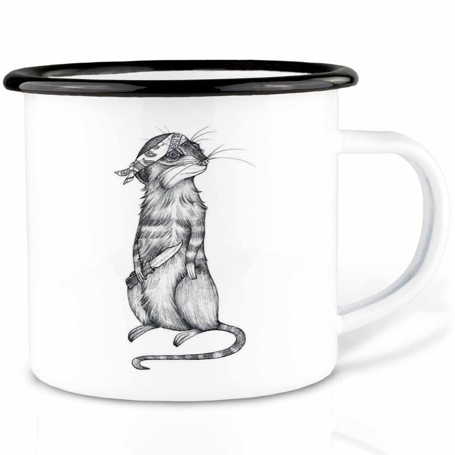 Enamel cup - Tony the Knife- Meerkat