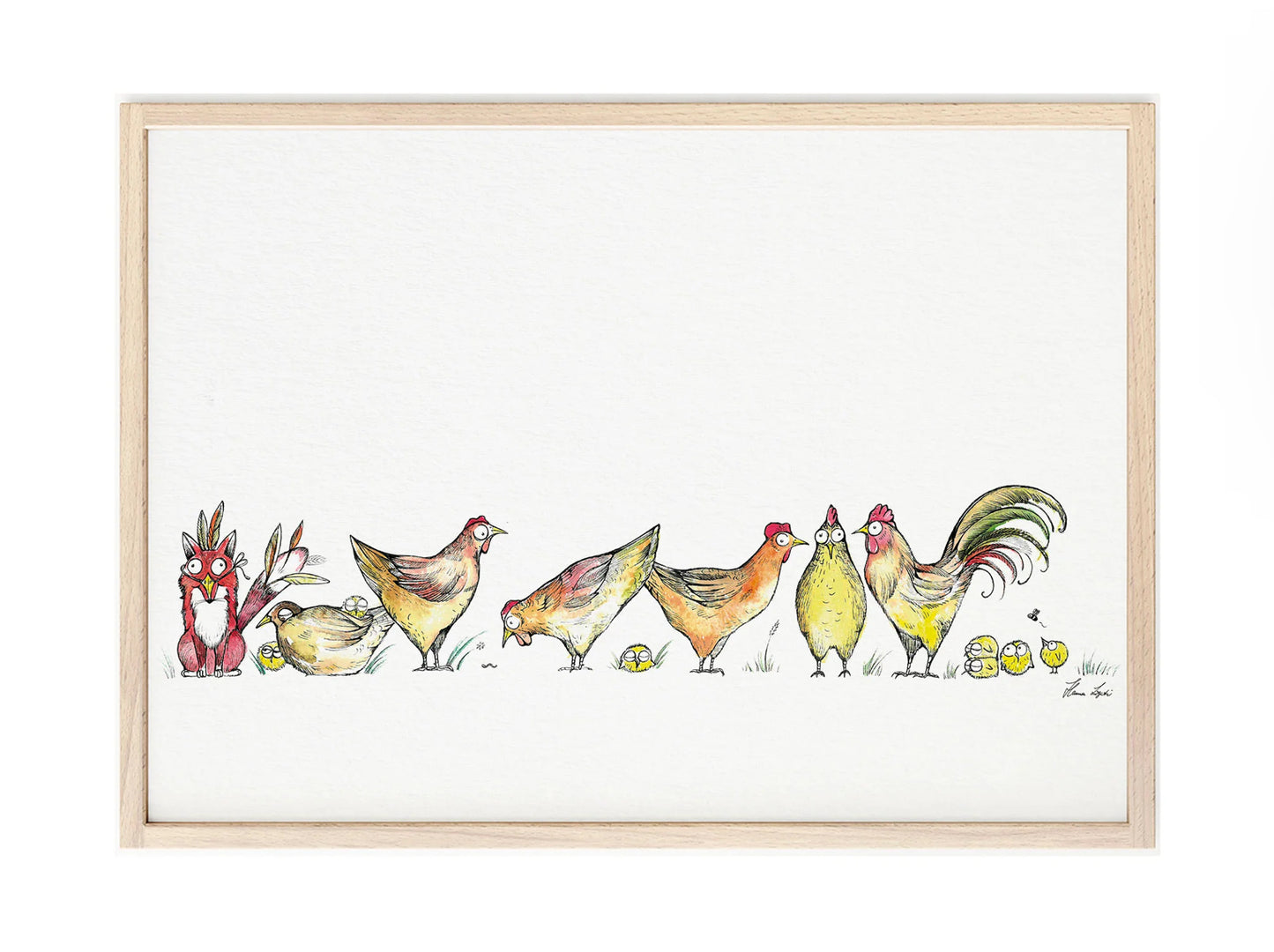 Premium Art Print - Fox disguised as a chicken