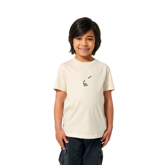 Best Organic Super Soft Childs Unisex T-shirt -Embroidered - Charlie the Dinosaur