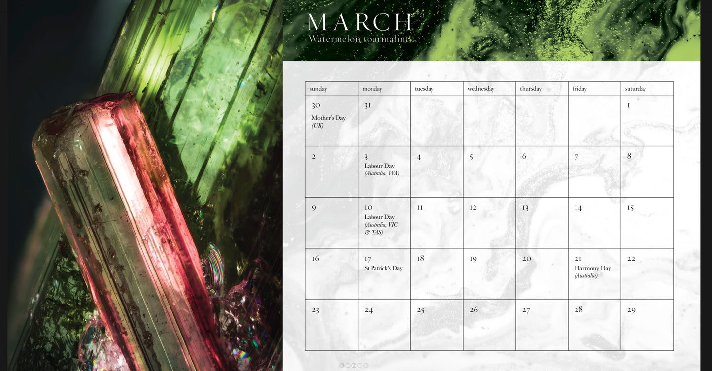 2025 Crystal Calendar by Rachelle Charman