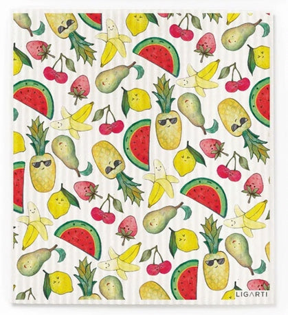 Natural sponge Dish cloth -set of 3 - Fruit salad & Vegetable Platter