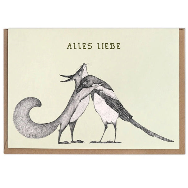 Blank Greeting card- "Alles Liebe," ("All the best")