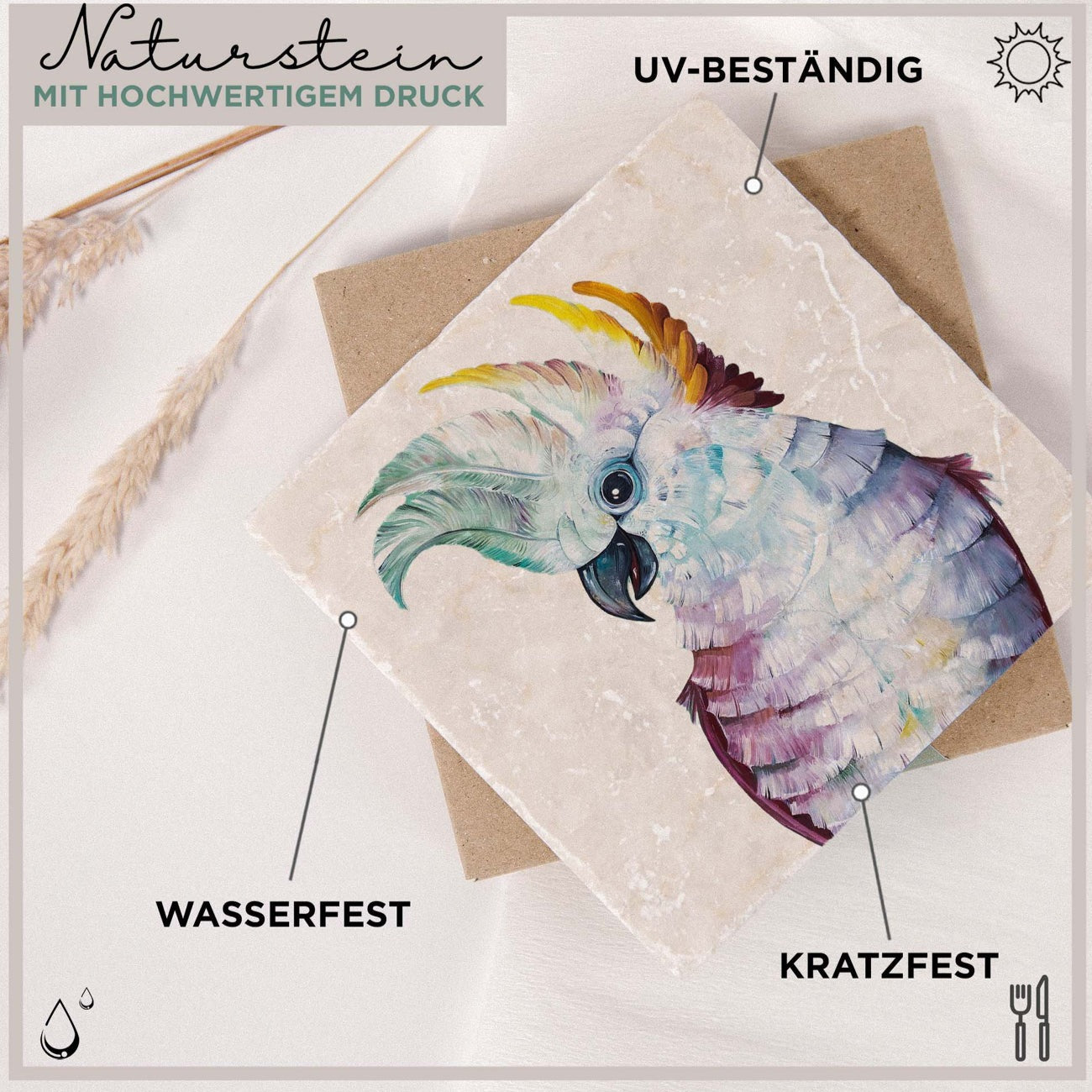 Naturstein-Kunstfliese „Kakadu“