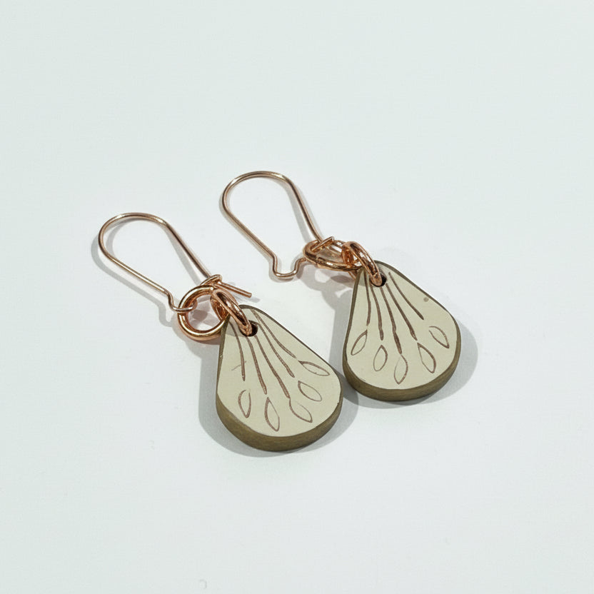 Cappuccino Cream | Flower Petal Earrings