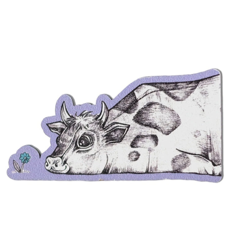 Wooden Magnet - Rita The Cow - Lazy days