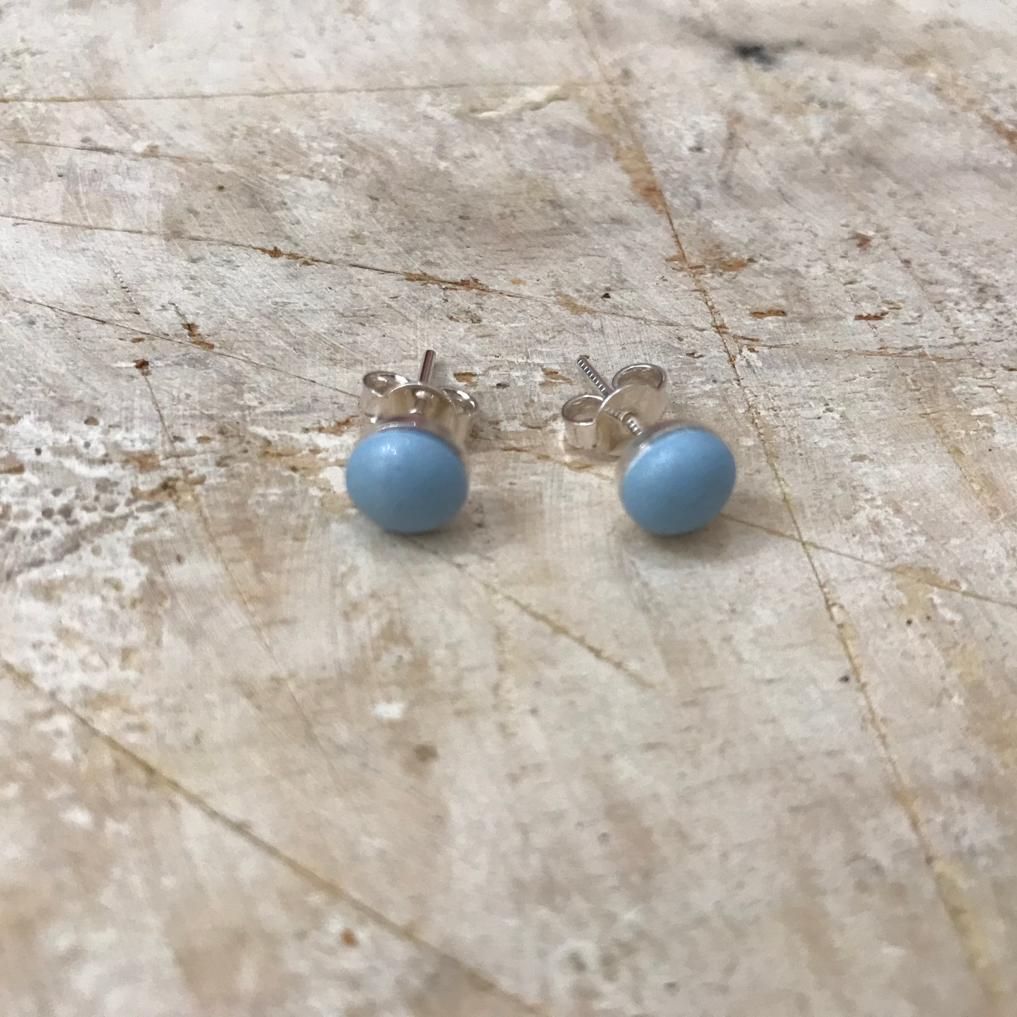 “Beaches” 925 STERLING SILVER 6mm EARRING STUDS - handmade - by Stephanie Fraselle - Artisan Jewellery Design