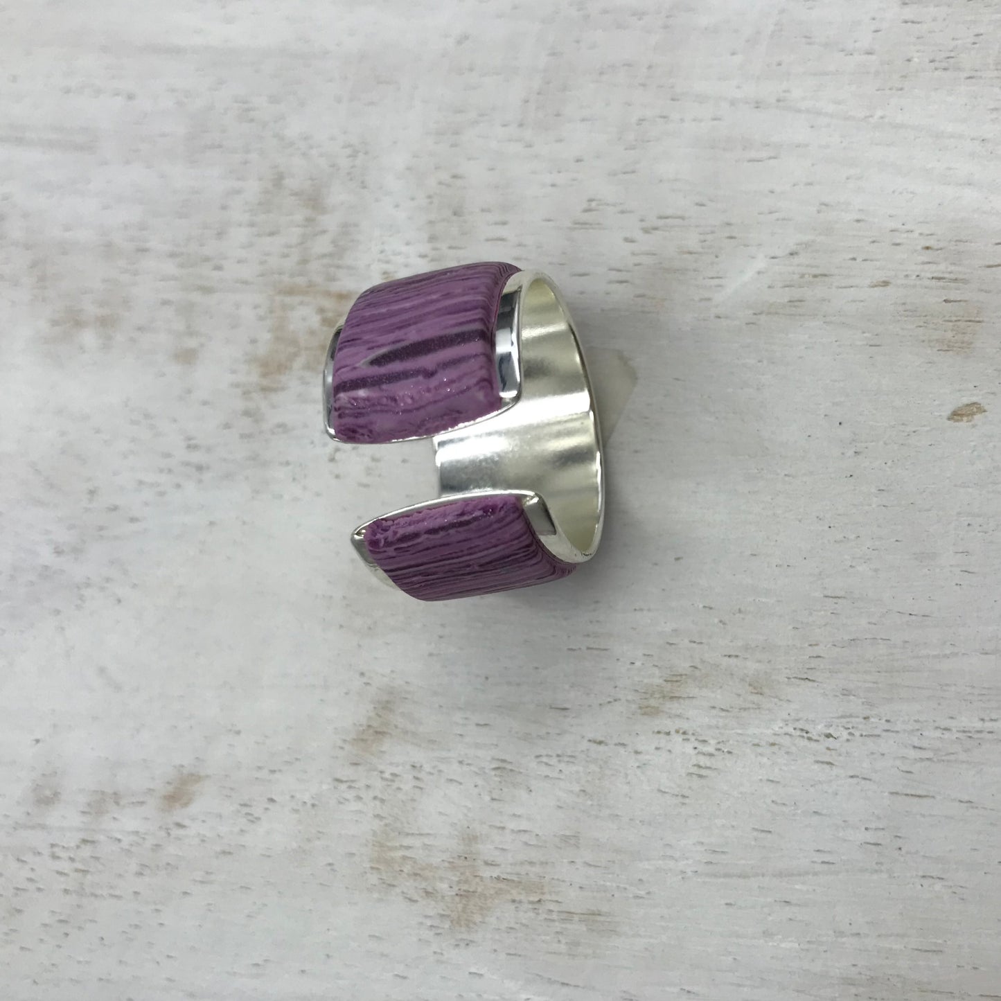 Adjustable “Purple Vibes “ wraparound ring by Stephanie Fraselle - Artisan Jewellery Design