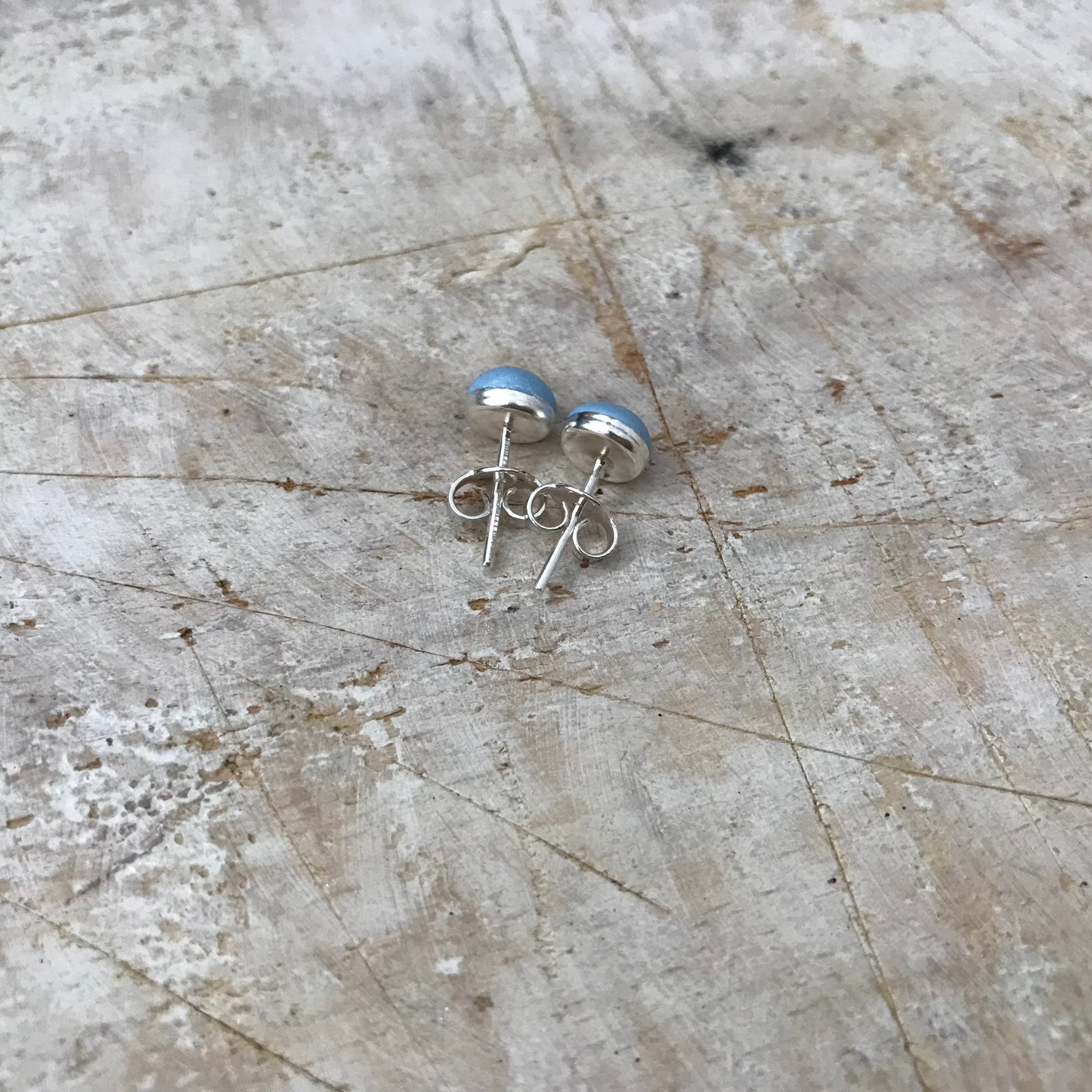 “Beaches” 925 STERLING SILVER 6mm EARRING STUDS - handmade - by Stephanie Fraselle - Artisan Jewellery Design