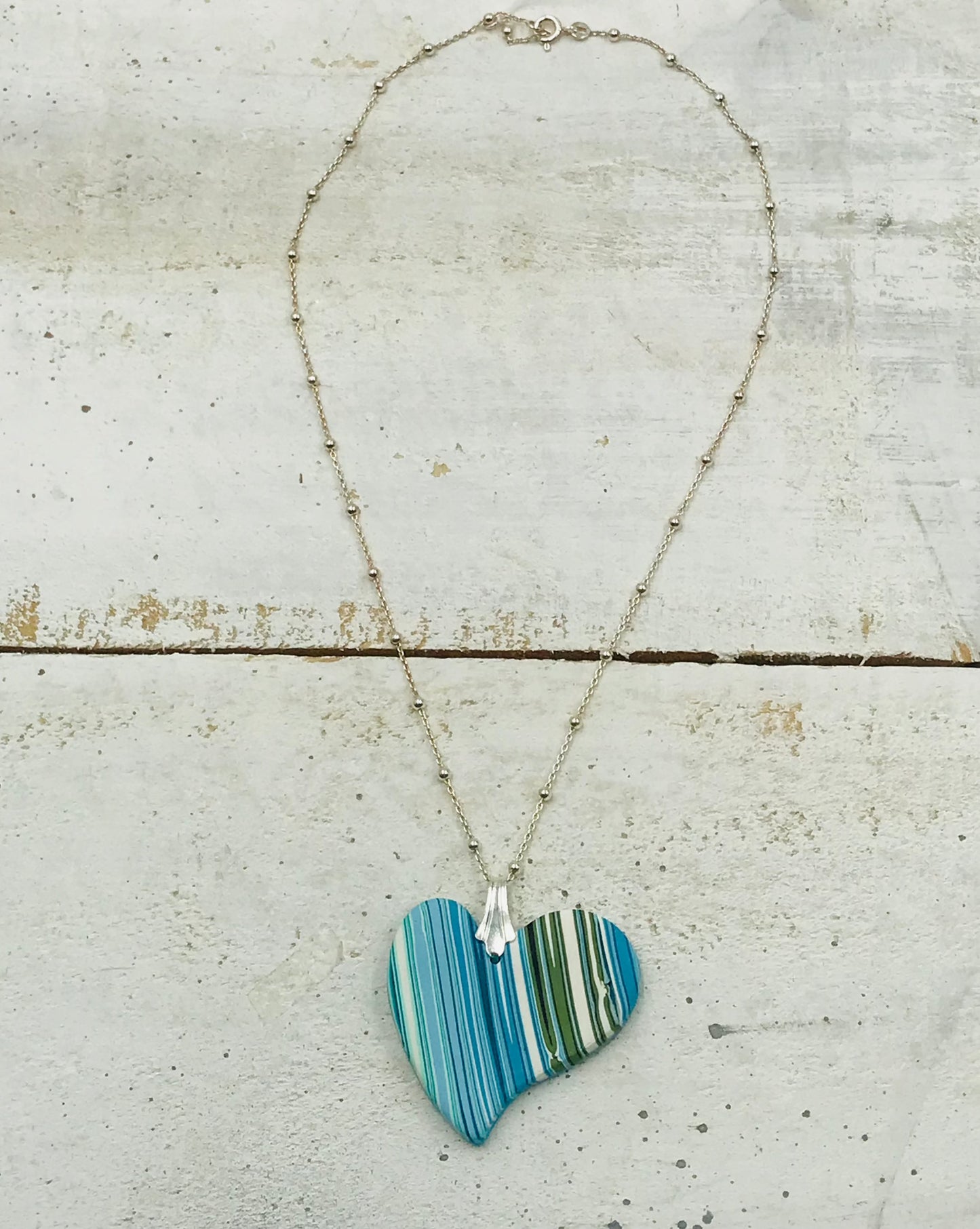 “Carolina” Heart pendant - Sterling Silver 925 necklace by Stephanie Fraselle - Artisan Jewellery Design