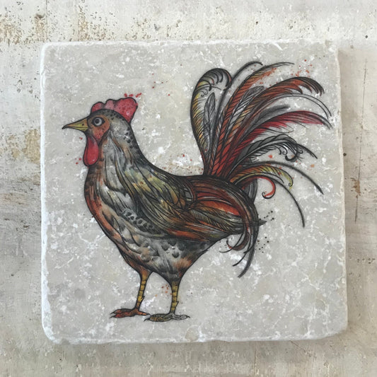 Azulejo artístico de piedra natural “Hen”