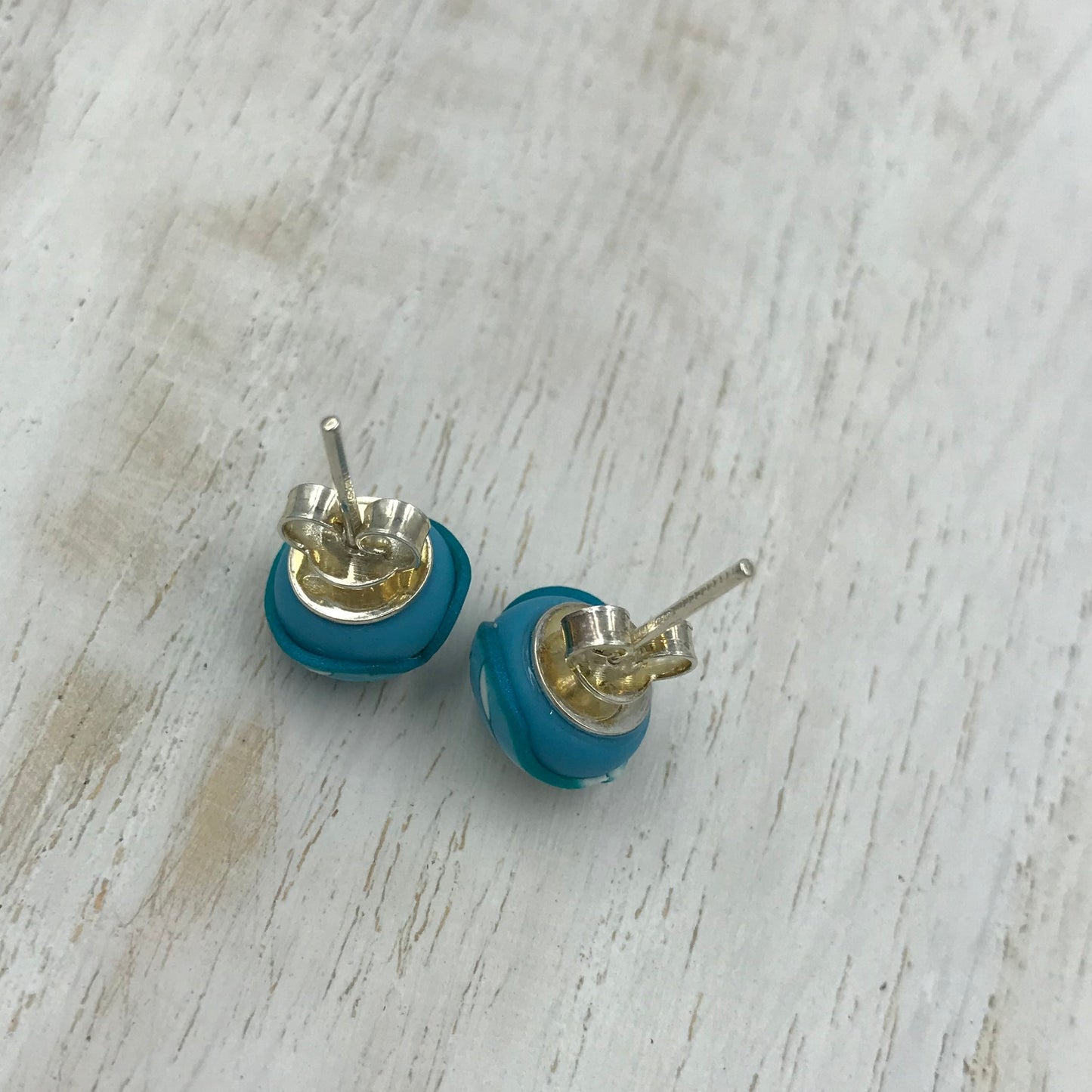 ¨ Tranquil Waters” 925 STERLING SILVER - handmade Earring studs - by Stephanie Fraselle - Artisan Jewellery Design