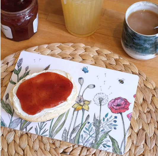 Wooden Breakfast Board-Flower Meadow
