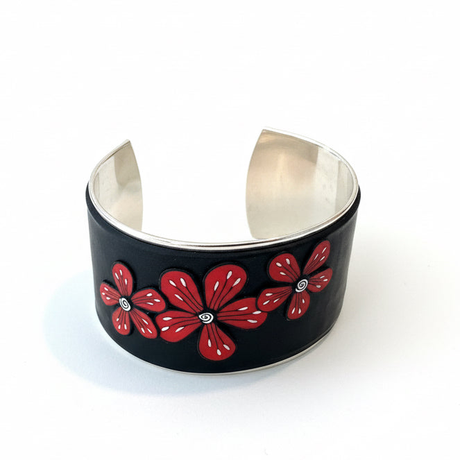 Floral Hand Sculpted Bracelet cuff