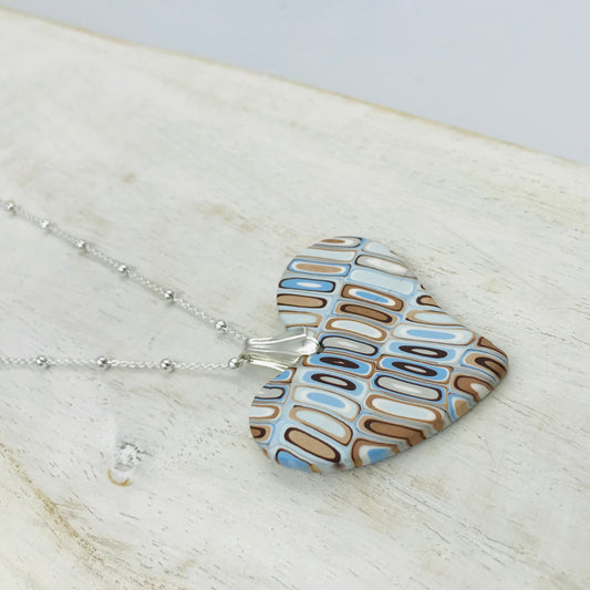 “Beaches” Heart pendant - Sterling Silver 925 necklace by Stephanie Fraselle - Artisan Jewellery Design