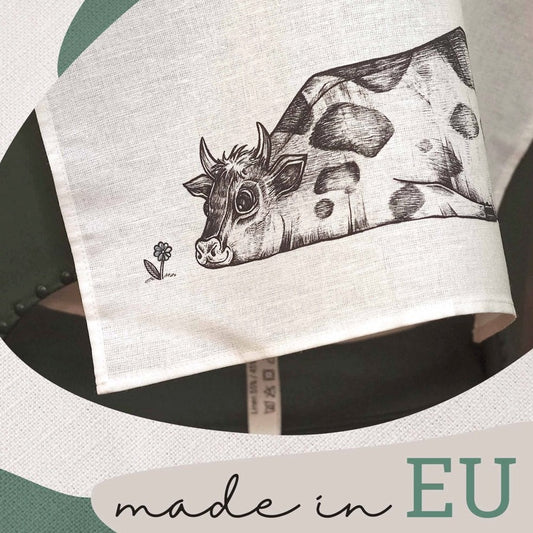 Paño de cocina - Rita - 🌿 Paño de cocina de medio lino (55% lino / 45% algodón)