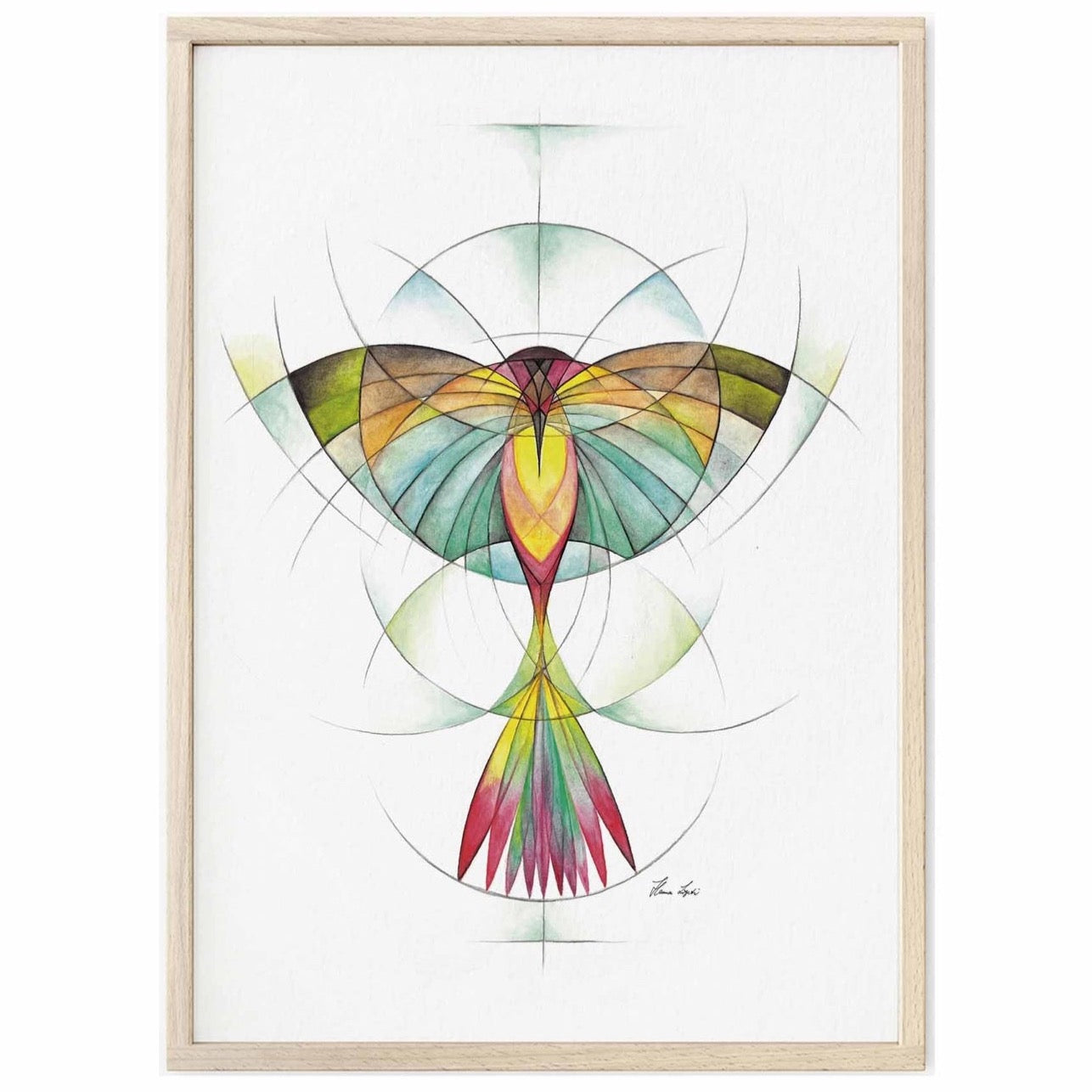 Premium Art Print - Geo Hummingbird