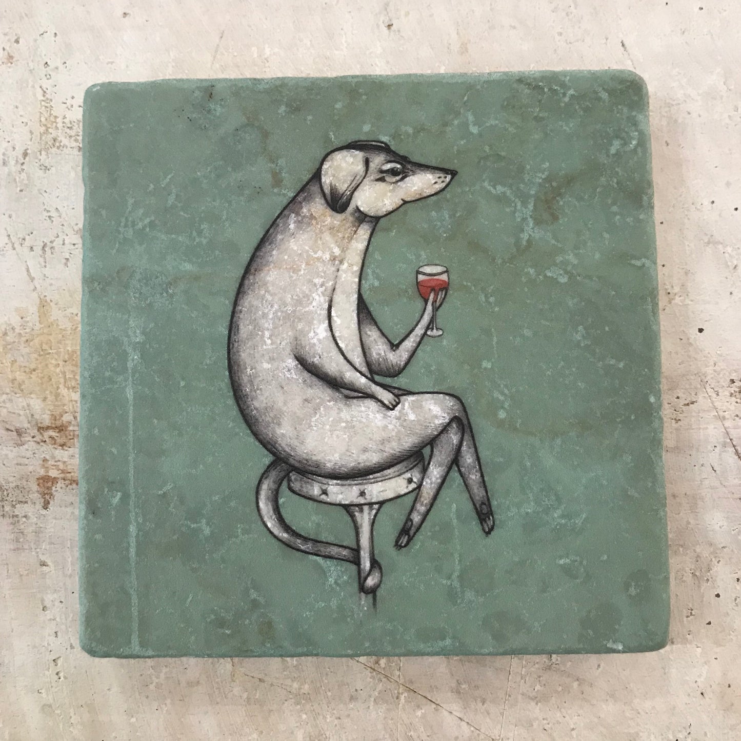 Natural stone art tile “Jacques copa”