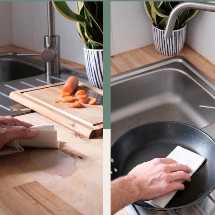Natural sponge Dish cloth - Squirrel holding the world