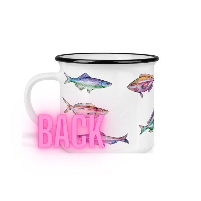 Emaille Tasse - School of Fish Rubin-Apatit-Azur-Opal
