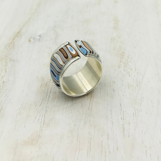 Adjustable “Beaches“ wraparound ring by Stephanie Fraselle - Artisan Jewellery Design