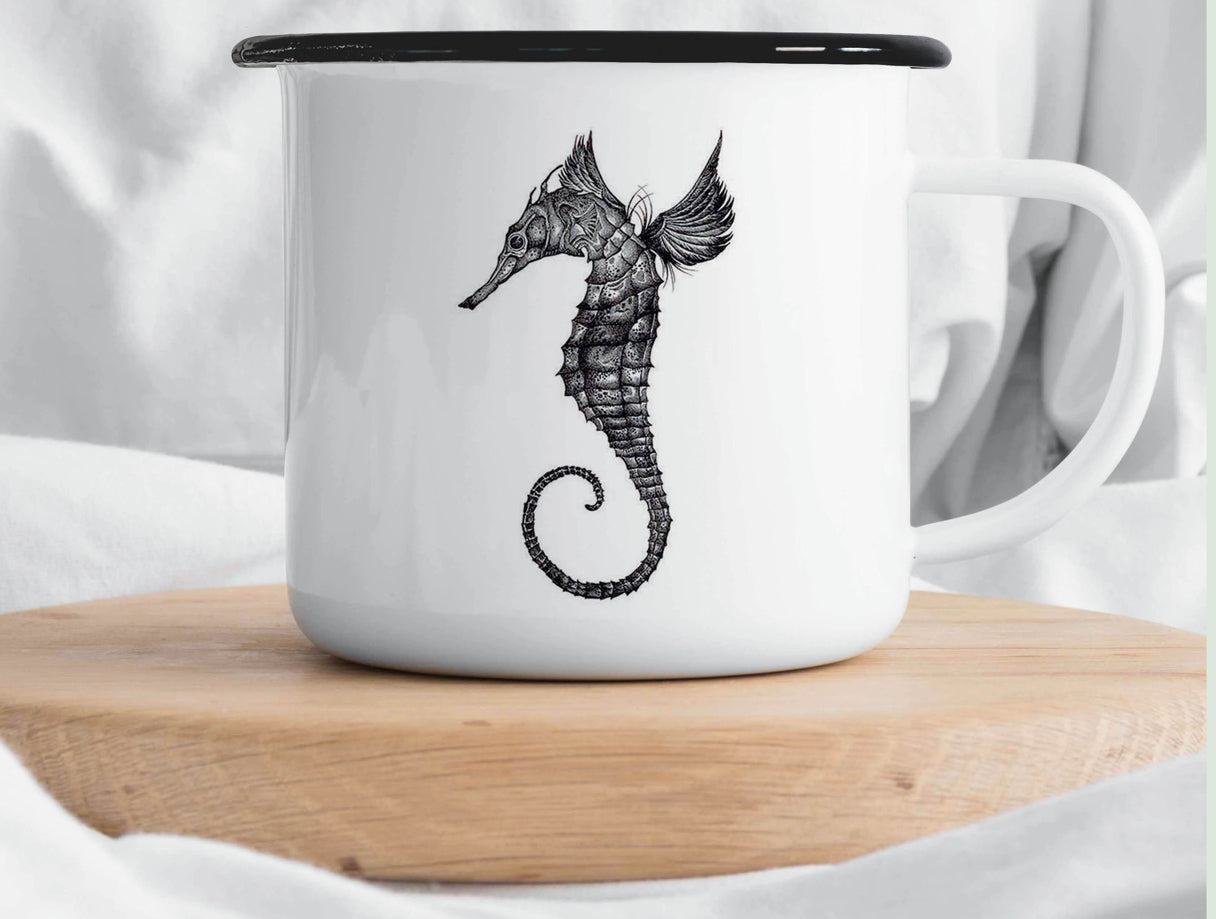 Enamel cup -Seahorse