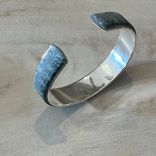 Sea Foam -Blue Denim- Bracelet cuff by Stephanie Fraselle - Artisan Jewellery Design