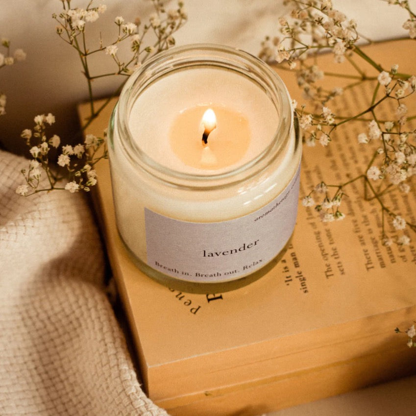 Set of 4 aromatherapy candles - all-natural scented ARTISAN candles with essential oils