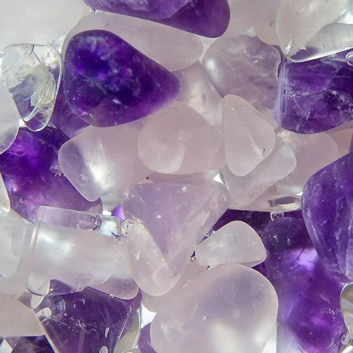 Vial de bienestar VitaJuwel: amatista rosa, cuarzo y cristal de roca