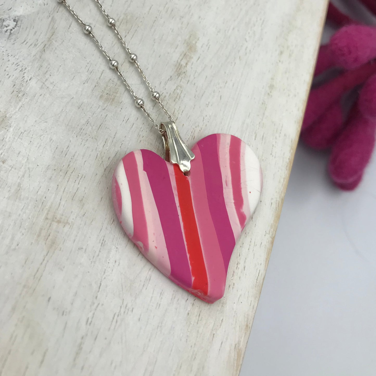 Colgante de corazón “Eye Candy” - Collar de plata de ley 925 de Stephanie Fraselle - Diseño de joyería artesanal