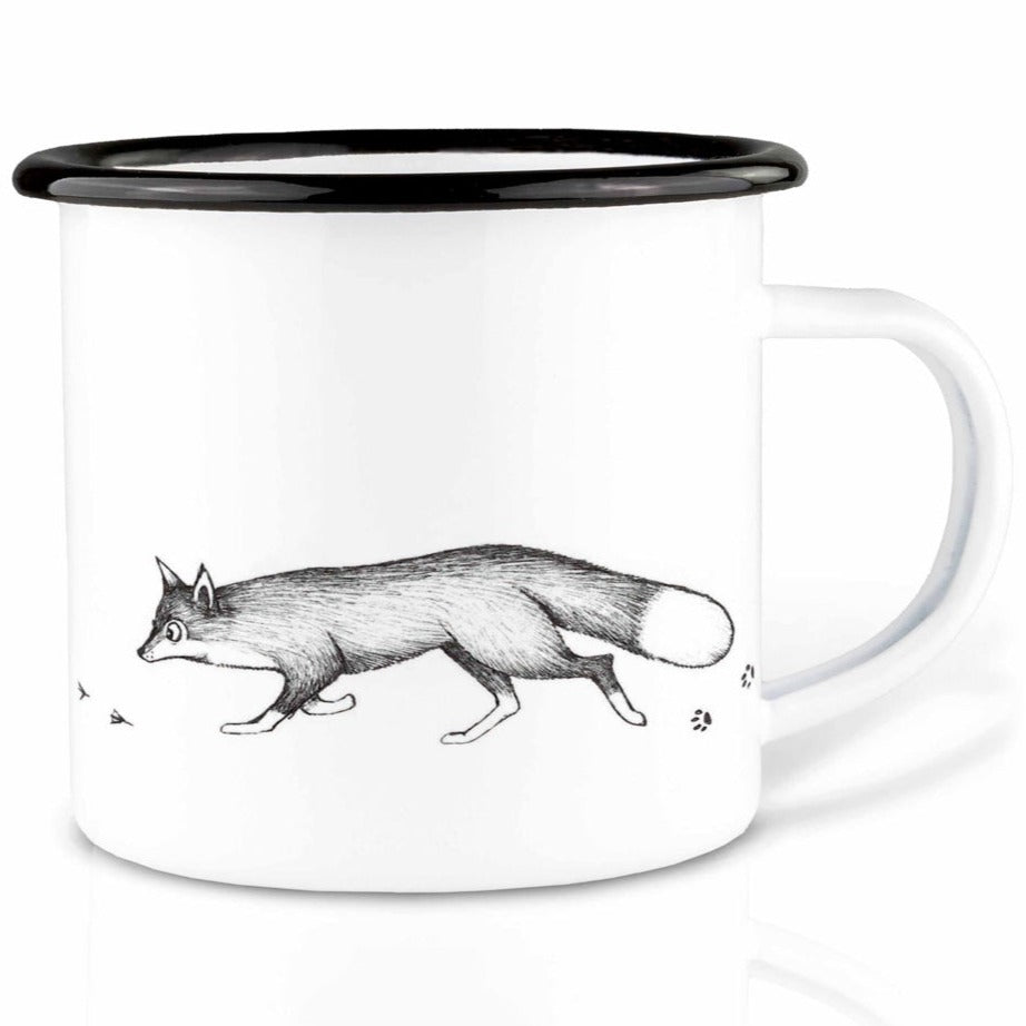 Emailletasse - Der Fuchs und die Gans