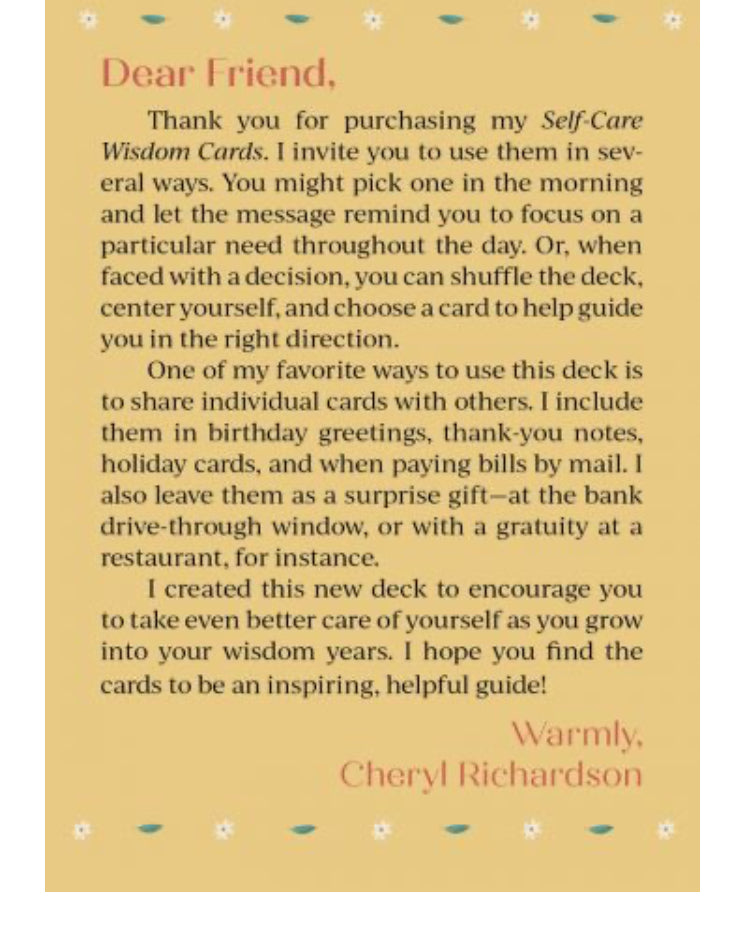 Card deck - Self-Care Wisdom Cards A 52-Card Deck Cheryl Richardson