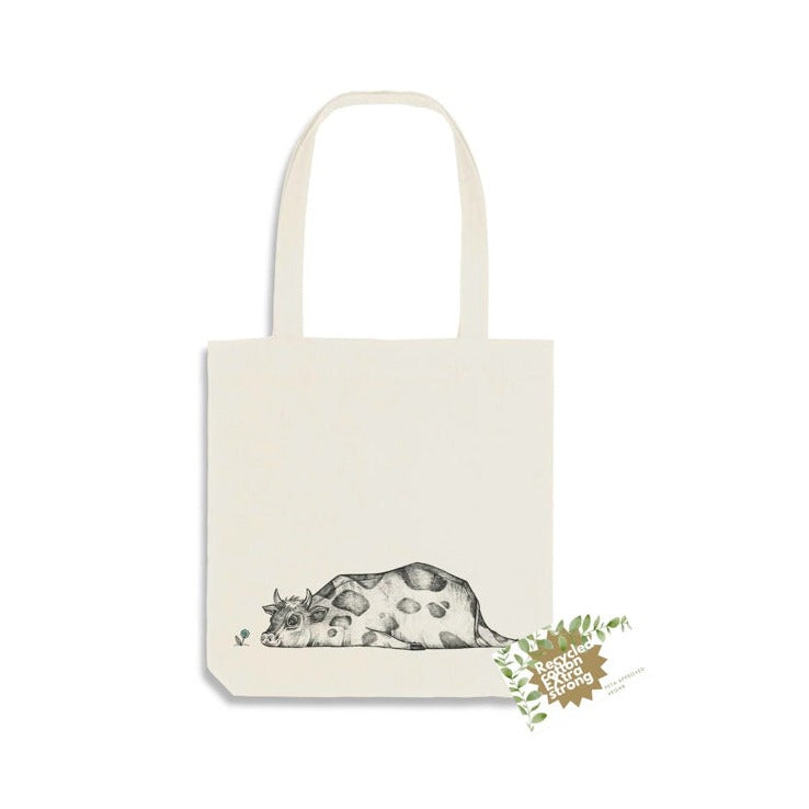 Bolsa de yute – Rita la Vaca – Algodón RECICLADO.