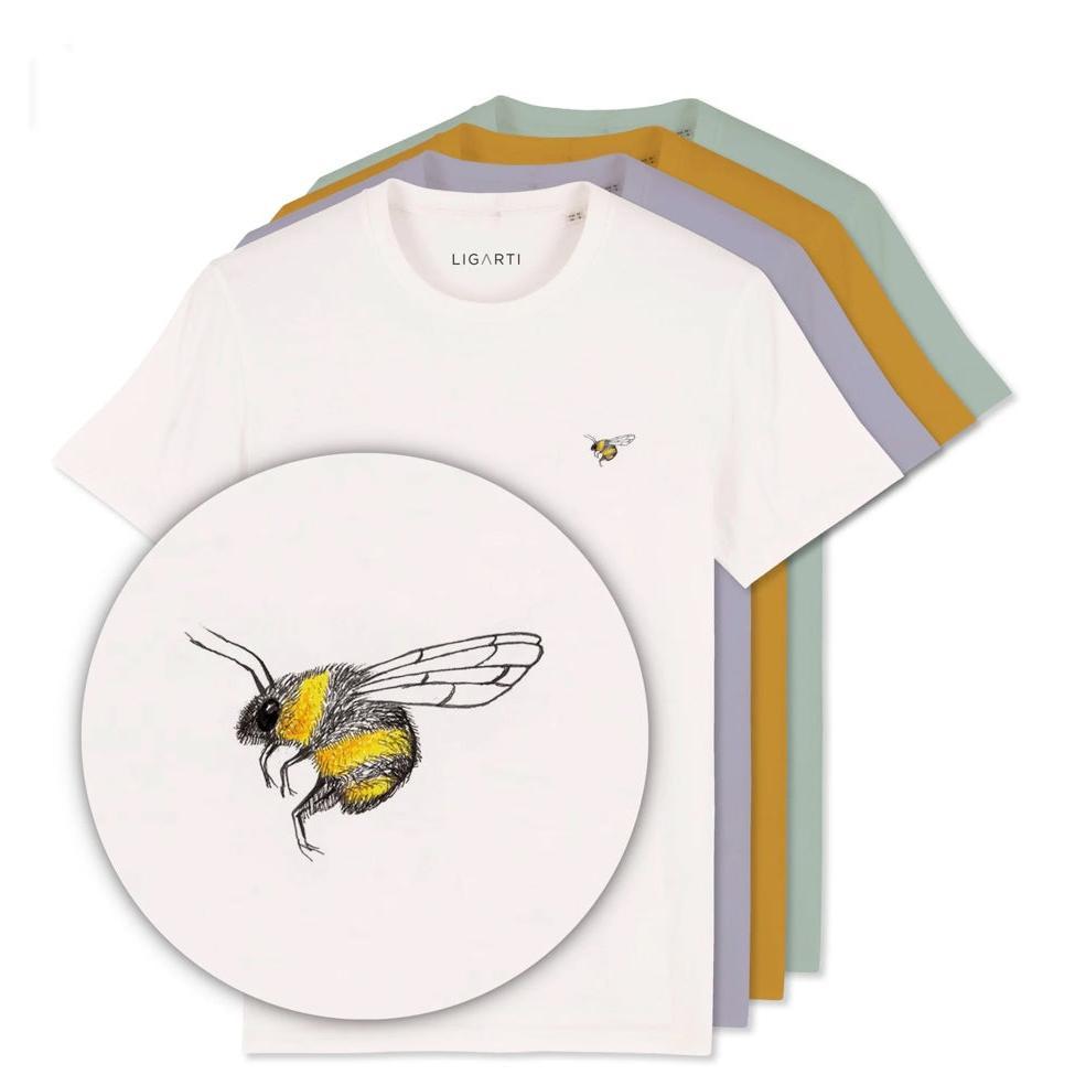 Best Organic Super Soft unisex T-shirt -hand printed Bumble Bee