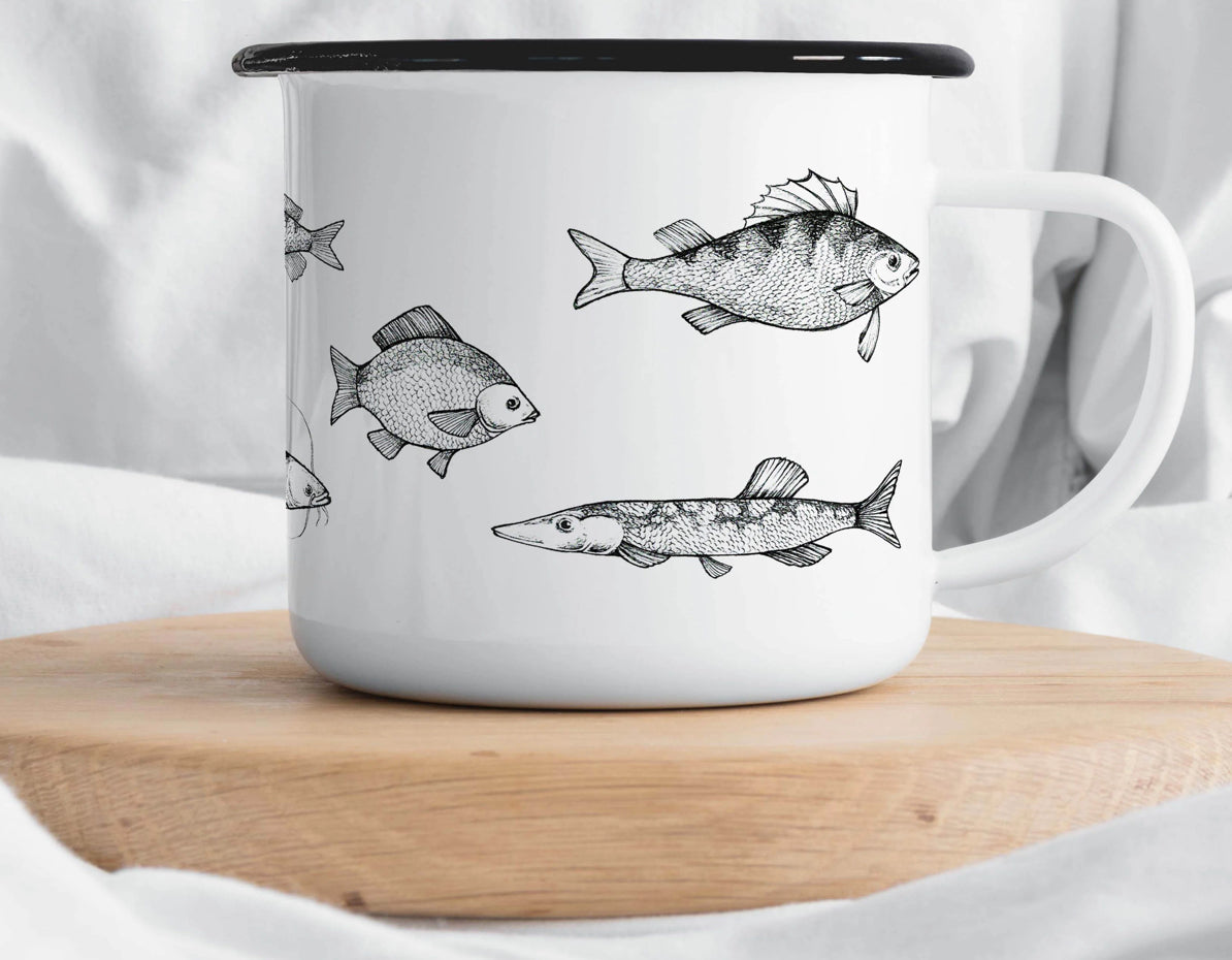 Emaille Tasse - Süßwasserfisch