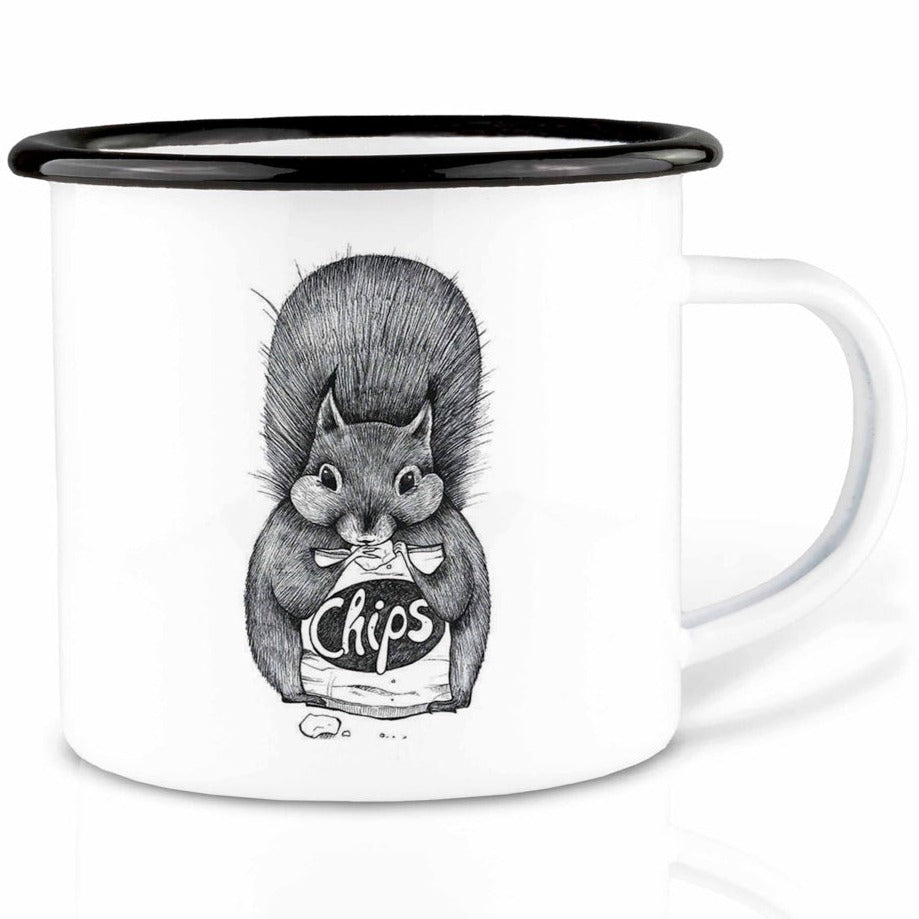 Enamel cup - Squirrel chips
