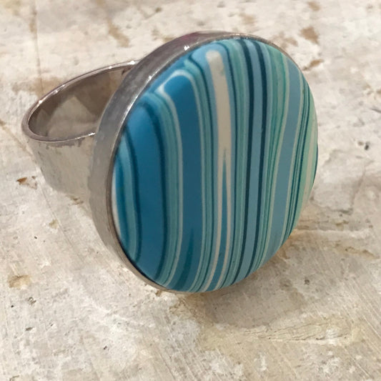 “Carolina” Round Adjustable 22mm ring by Stephanie Fraselle - Artisan Jewellery Design