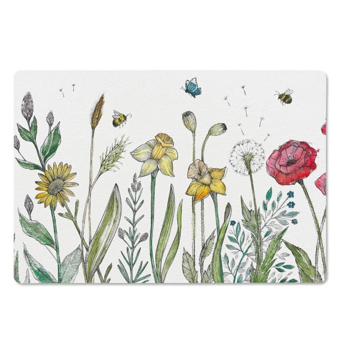 Wooden Breakfast Board-Flower Meadow