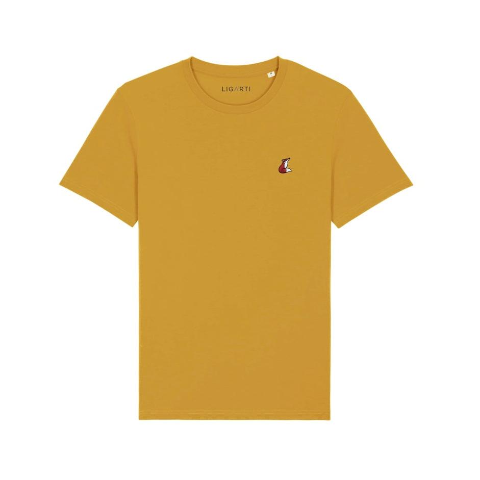 Unisex-T-Shirt aus Bio-Baumwolle mit Stickerei „Fuchs“