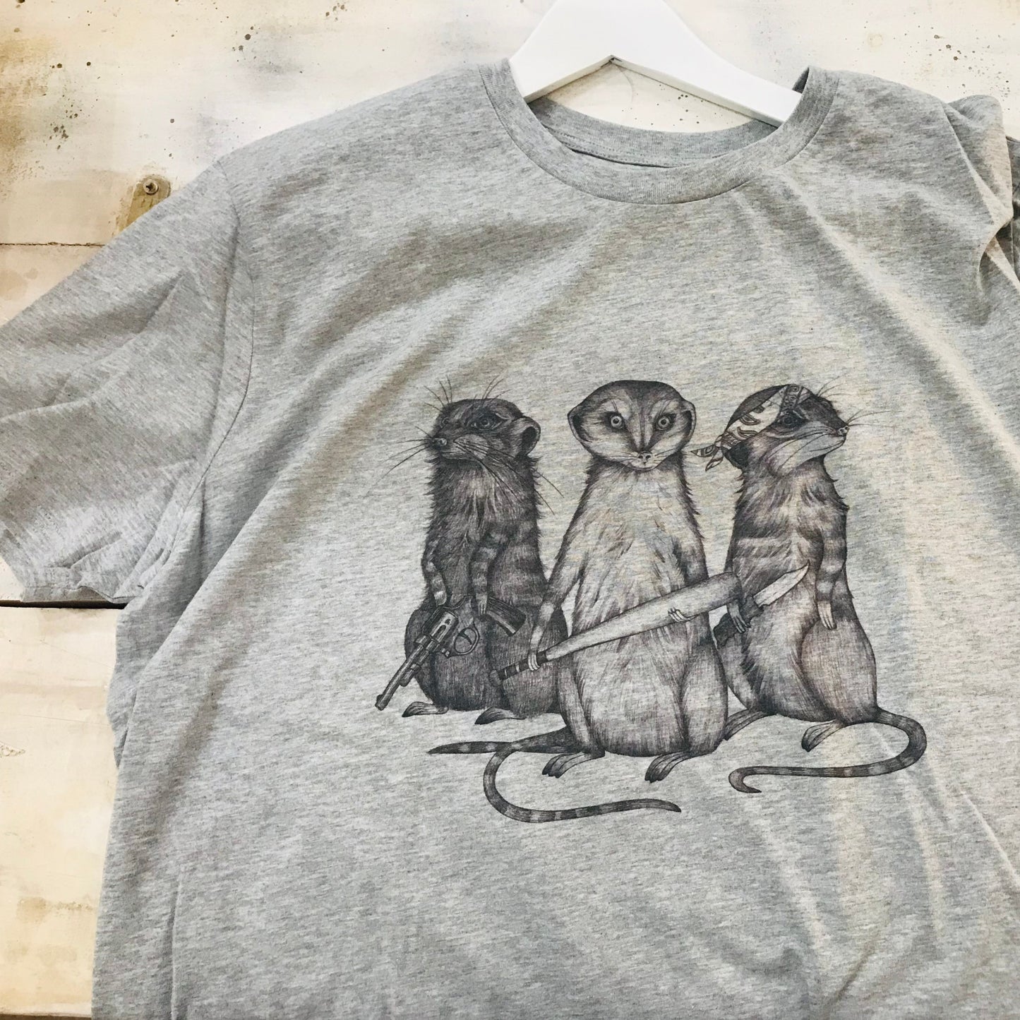 Best Organic Super Soft Cotton- unisex T-shirt “Three Meerkats ”