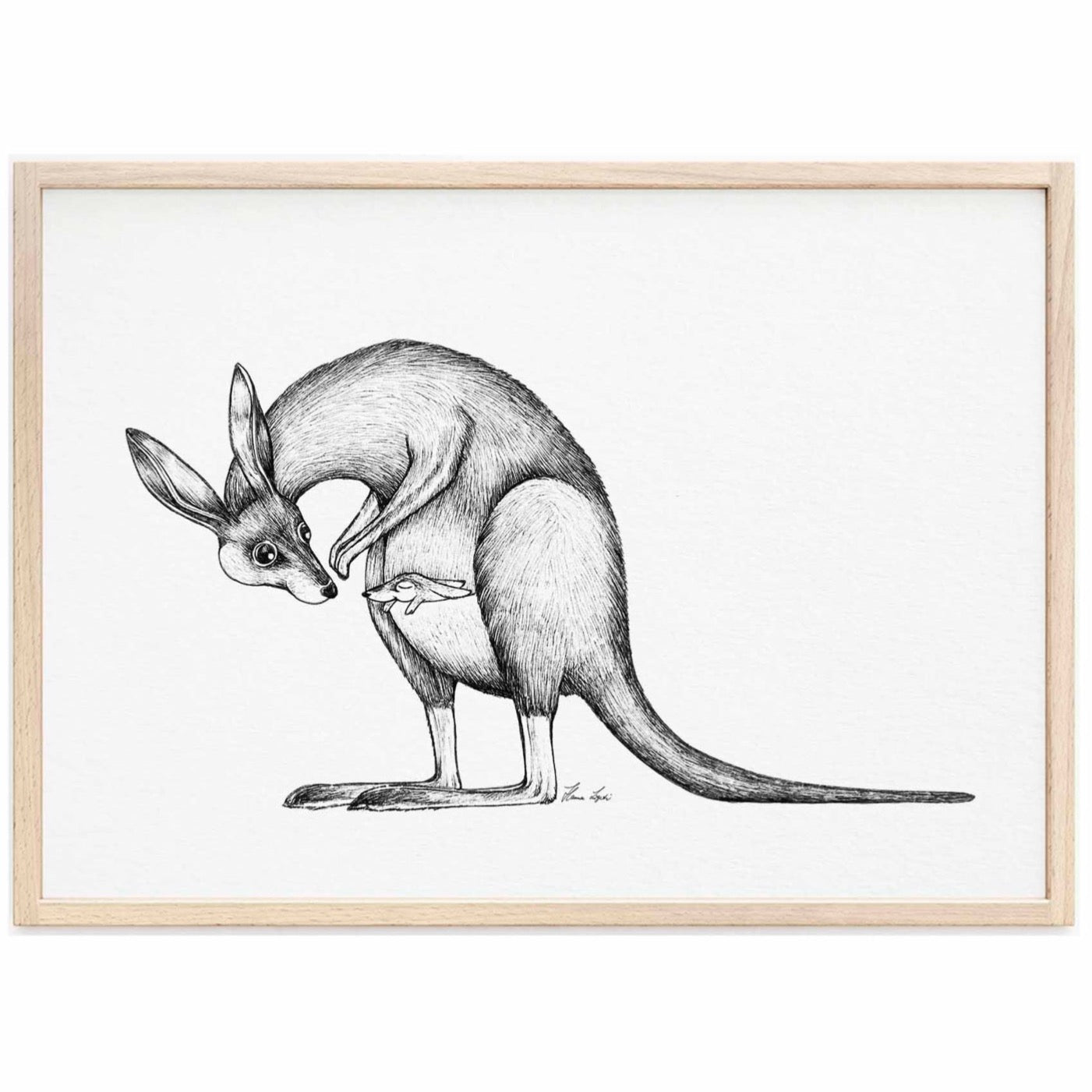 Premium Art Print - Kangaroo Love
